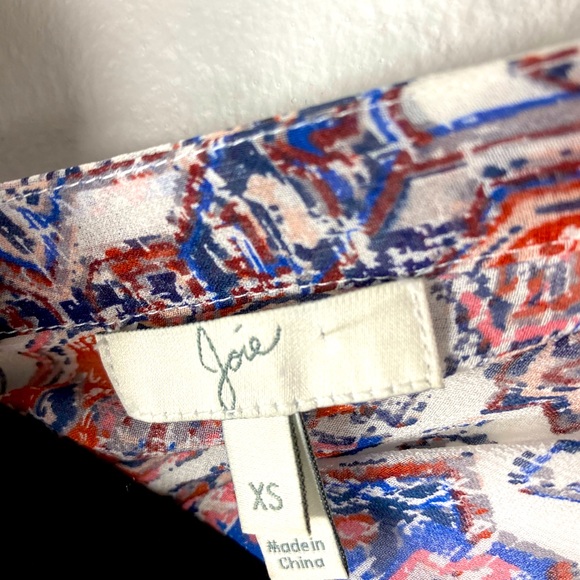 Joie Silk Blouse Sheer Peasant Top - Picture 6 of 7